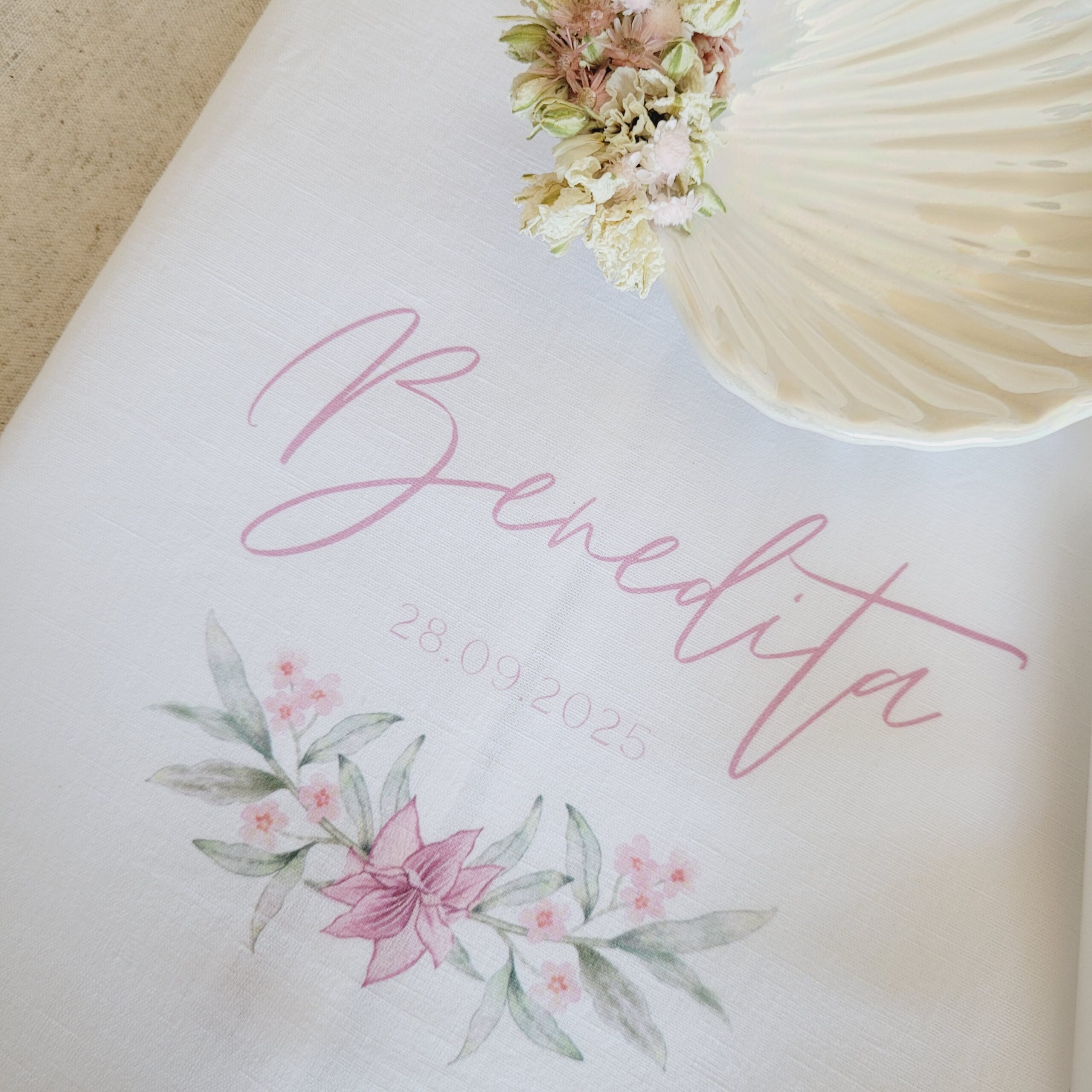 Toalha de batismo gravada